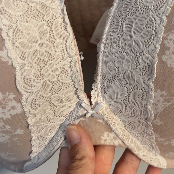 Cacique Lightly Lined Full Coverage Bra Sz 46DDD Underwire pink Floral Print 🟨 - Picture 2 of 5